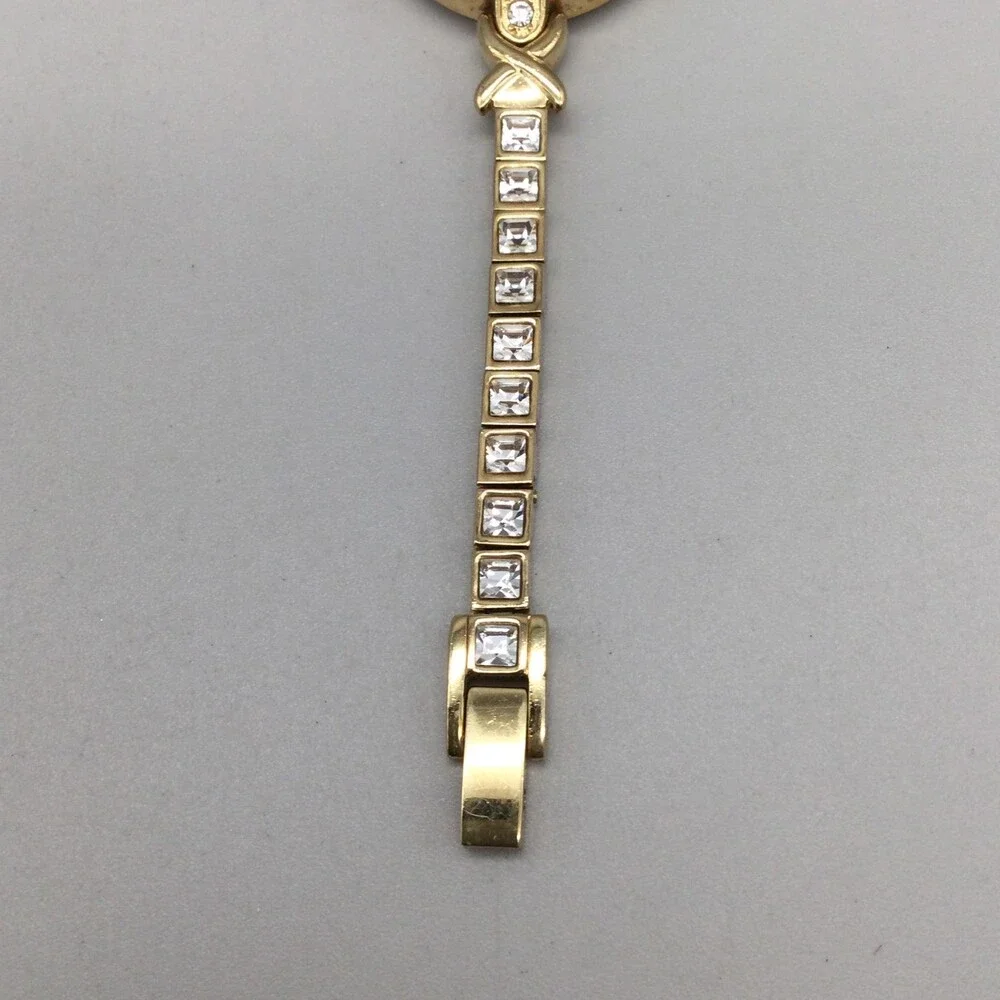 Armitron Womens Watch 28mm White MOP Dial Gold Tone Crystal New Battery 6.5